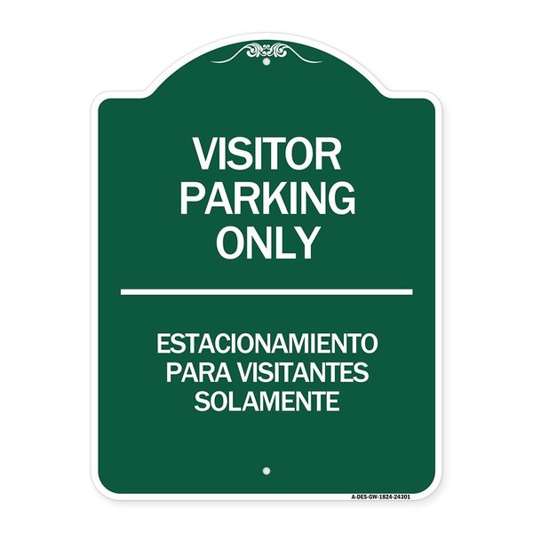 Signmission Bilingual Reserved Parking Visitor Parking Only Estacionamiento Para Visitantes, A-DES-GW-1824-24301 A-DES-GW-1824-24301